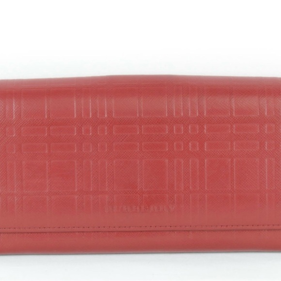 Burberry bi-fold long wallet leather wine red ladies. - Picture 1 of 5